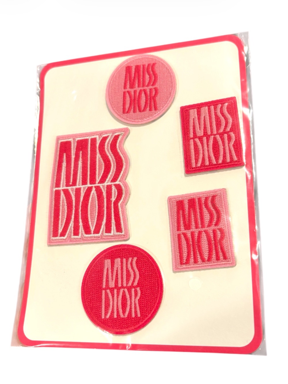 Dior Miss Dior Pink Sticker Embroidered Patch Set - new - Picture 2 of 2